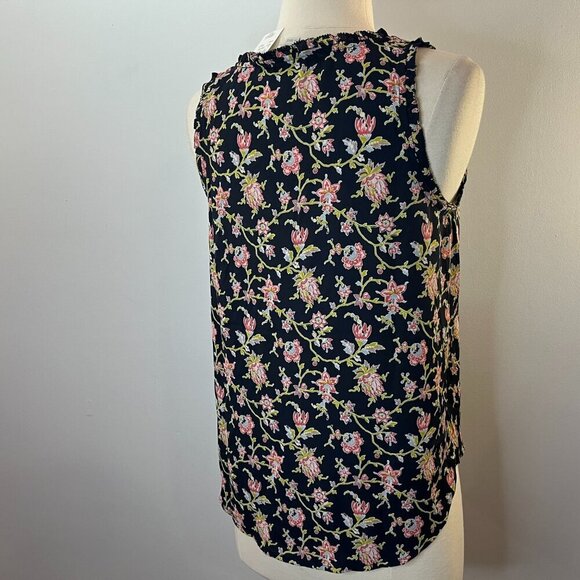 LOFT Women's Navy Floral Polyester Tank Top - Size SP - NWT - Picture 3 of 4